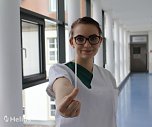 Denise Janke, Auszubildende des Helios Bildungszentrums Mansfeld-S&uuml;dharz, hat sich auch an der Registrierungsaktion beteiligt.  (Foto: Helios Kliniken Mansfeld-S&uuml;dharz  )