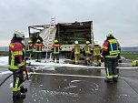 Brennender Lkw auf der A38 (Foto: S. Dietzel)