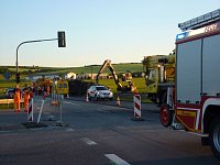 Umgekippter Lkw blockierte B4 Bild: Umgekippter Lkw blockierte B4
