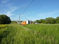 Umgekippter Lkw blockierte B4 Bild: Umgekippter Lkw blockierte B4