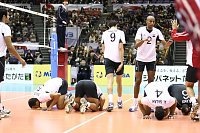 Bild: Die &Auml;gypter am Netz und am Ball
