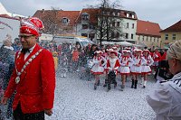 Bild: Selbst hartgesottene Karnevalisten verziehen nach den Kanonschl&auml;gen zuweilen das Gesicht.  