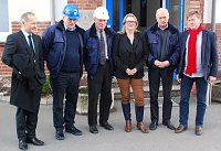 Bild: Gruppenbild mit Dame: Mark Lange, Hans-J&uuml;rgen Weber, G&uuml;nter Stieberitz, Katrin Budde, Hans-Otto Rothe und Norbert Born.