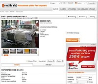 Bild: 20 Jahre mobile.de: Wenn dieser wei&szlig;e, sechs Meter lange und zwei Tonnen schwere Lincoln Continental (Baujahr 1979) durch Rom fuhr, machten alle Platz. Wer es Papst Johannes Paul II. gleichtun wollte, musste 2015 eine halbe Million Euro zahlen. (Quelle: mobile.de)
