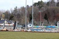 Bild: Ausblick &uuml;ber die abgerissene Trib&uuml;ne
