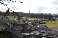 Bild: Ausblick &uuml;ber die abgerissene Trib&uuml;ne