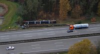 Bild: Unfall mit Schwerlasttransporter auf der A9