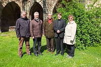 Bild: Ina Schmidt, Julius Goldacker, Adelbert Stickel und Erik Kahnt als Vertreter der Gemeinden im Pfarrbereich Allstedt-Wolferstedt waren fr&uuml;h am Sonntagmorgen aufgebrochen, um die Ordination von Bruder Weber im Dom zu Magdeburg mitzuerleben und herzliche Gr&uuml;&szlig;e und Gl&uuml;ckw&uuml;nsche aus den Gemeinden zu &uuml;berbringen.