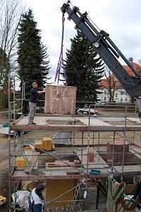 Das historische Portal des Eisleber Krankenhauses entsteht wieder.