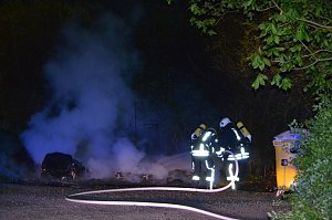 Der Brand war inzwischen fast gel&ouml;scht.