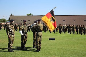Bei Appell in Sondershausen Kommando &uuml;ber geben