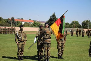 Bei Appell in Sondershausen Kommando &uuml;ber geben