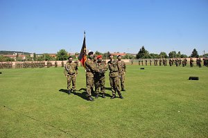 Bei Appell in Sondershausen Kommando &uuml;ber geben