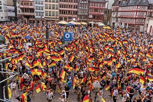 Empfang der Nationalmannschaft in Frankfurt