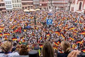 Empfang der Nationalmannschaft in Frankfurt