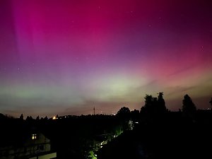 Polarlichter &uuml;ber Schm&ouml;lln in Ostth&uuml;ringen