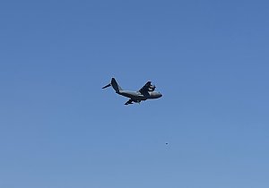 Gro&szlig;maschine der Bundesluftwaffe unterwegs &uuml;ber Th&uuml;ringen