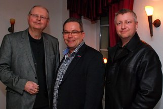 Bild: Sie holten alle drei Landtags-Direktmandate des Landkreises Mansfeld-S&uuml;dharz: Robert Farle, Jens Diederichs und Andreas Gehlmann (v. l.).