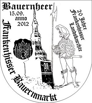 Bild: Bauernheer zieht durch Stadt