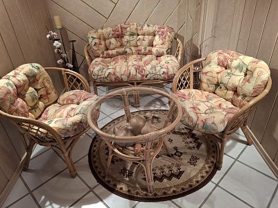 Rattangarnitur (Foto: )