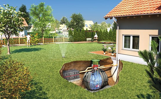 Wer Trinkwasserkosten und Niederschlagswassergeb&uuml;hren reduzieren will, kann Regenwassernutzung und Versickerung kombinieren. Die unterirdischen Systeme sind flexibel planbar und tragen zudem zum Umweltschutz bei. (Foto: tdx/Otto Graf GmbH)