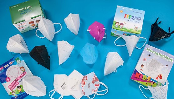 Masken im Test (Foto: Stiftung Warentest) Masken im Test (Foto: Stiftung Warentest)