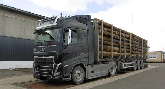 Überladener polnischer Holzfrachter (Foto: Autobahnpolizei) Überladener polnischer Holzfrachter (Foto: Autobahnpolizei)