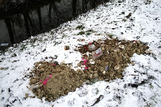 Verklappter Müll an der Helme (Foto: Ulrich Reinboth) Verklappter Müll an der Helme (Foto: Ulrich Reinboth)