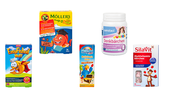 isch mit Doktorhut als K&ouml;der: Hersteller von Nahrungserg&auml;nzungsmitteln sprechen Kinder und Eltern gezielt an  (Foto: Stiftung Warentest)