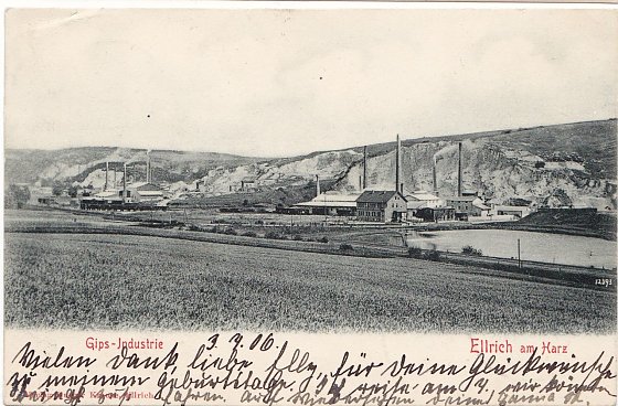 Bild: Gipskante Ellrich-Juliush&uuml;tte im Jahr 1906