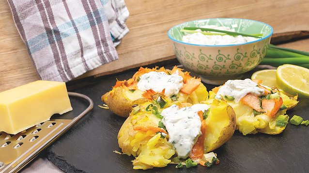 Bild: Quetschkartoffeln und Folie-Kartoffel