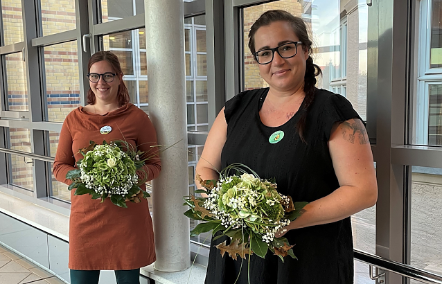 Bild: Claudia Weber (links) und Anne Haese verst&auml;rken seit September 2022 das Team im Sangerh&auml;user Krei&szlig;saal 