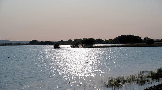 Bild: Abendstimmung am Stausee Kelbra