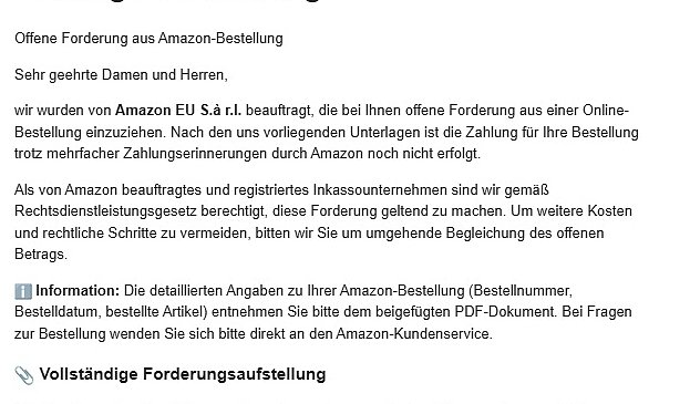 Bild: Fakeschreiben (Ausschnitt)