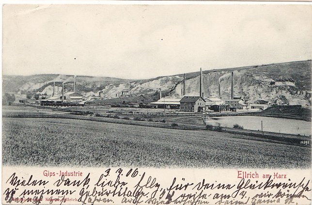 Bild: Gipskante Ellrich-Juliush&uuml;tte im Jahr 1906