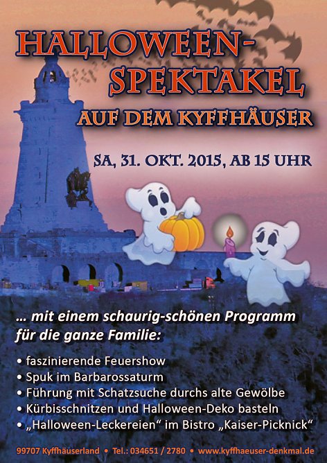 Halloween-Spektakel auf dem Kyffhäuser (Foto: Stadtmarketing Bad Frankenhausen) Halloween-Spektakel auf dem Kyffhäuser (Foto: Stadtmarketing Bad Frankenhausen)