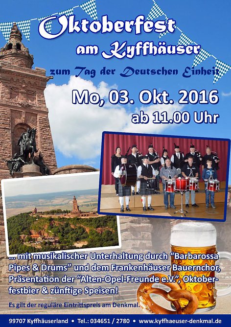 Tag der Deutschen Einheit am Kyffh&auml;user-Denkmal (Foto: Stadtmarketing Bad Frankenhausen)