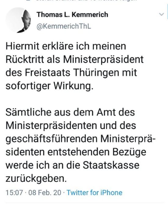 R&uuml;cktritt von Kemmerich (Foto: Radio Artern)