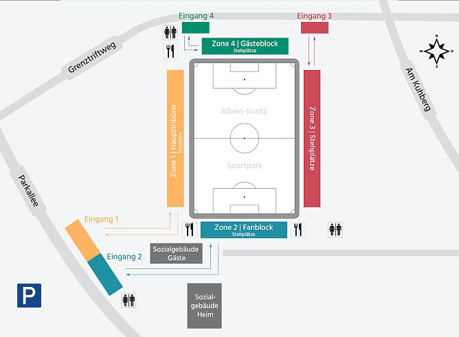 Lageplan für das Spiel (Foto: FSV Wacker 90) Lageplan für das Spiel (Foto: FSV Wacker 90)