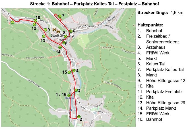 Linienf&uuml;hrung Strecke 1 (Foto: Copyright bei der Standortmarketinggesellschaft Mansfeld S&uuml;dharz � Frau Hausmann)