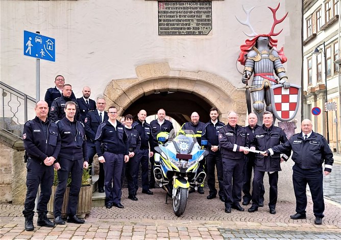 Staffelstab&uuml;bergabe der L&auml;nderkooperation "Sicher durch den Harz" in Bleicherode (Foto: Landespolizeiinspektion)