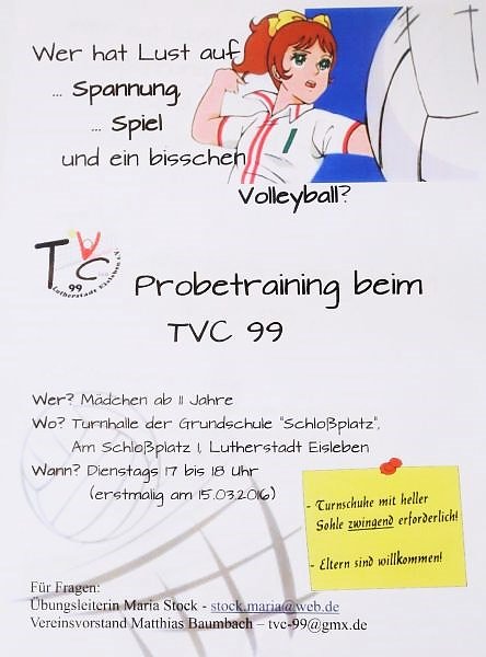 Bild: Die Eisleber Volleyballer laden M&auml;dchen ab dem 11. Lebensjahr ein zum Probetraining. Wer Spiel, Spa&szlig; und Spannung haben und dabei auch noch fit sein will, ist herzlich willkommen.