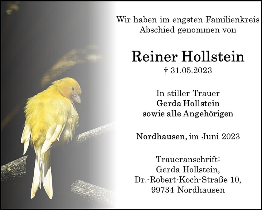 Traueranzeige (Foto: Schade)