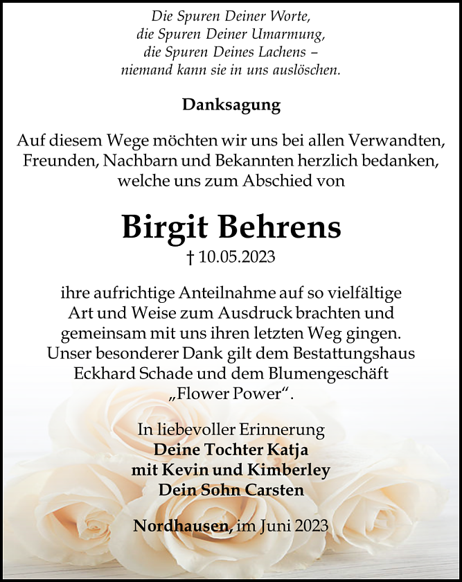 Danksagung (Foto: Schade)