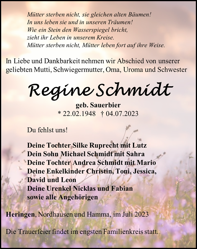 Traueranzeige (Foto: Schade)