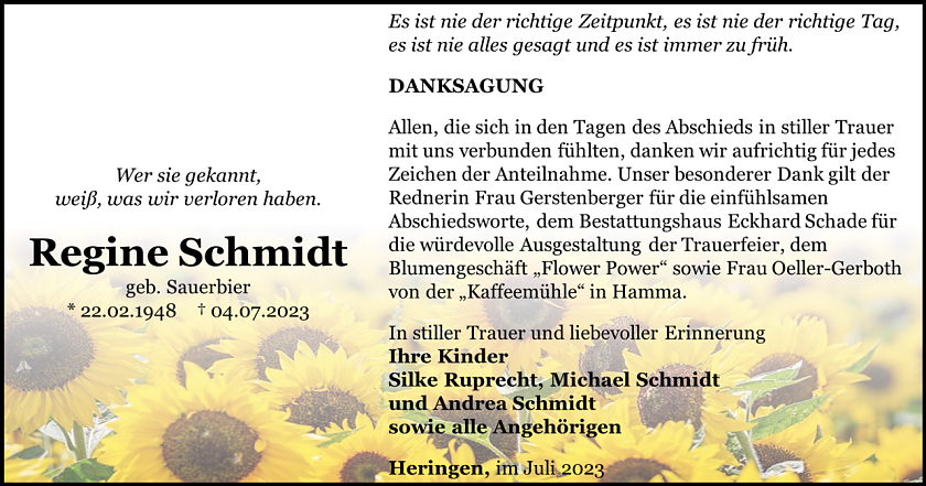 Danksagung (Foto: Schade)