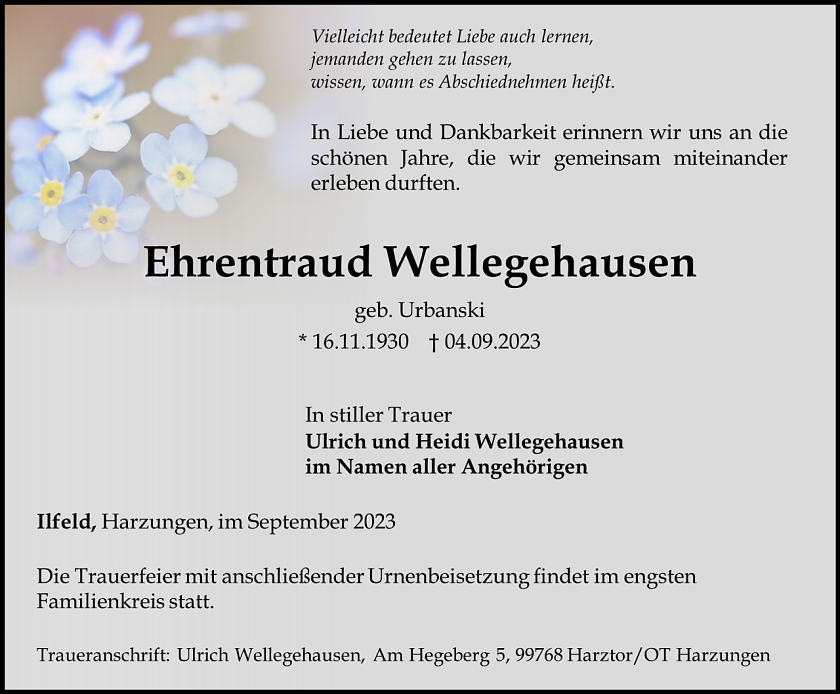 Traueranzeige (Foto: Schade)