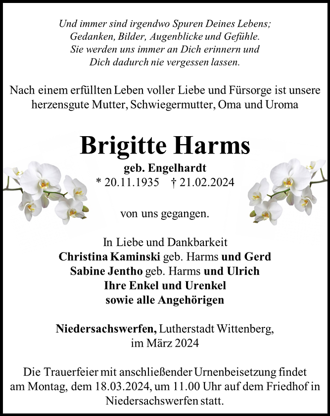 Traueranzeige (Foto: Bestattungshaus Eckhard Schade)