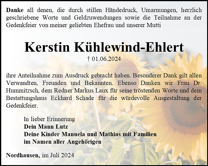 Danksagung (Foto: Schade)