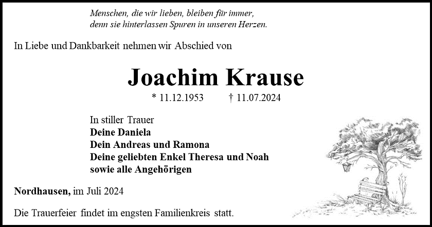 Traueranzeige (Foto: Bestattungshaus Eckhard Schade)